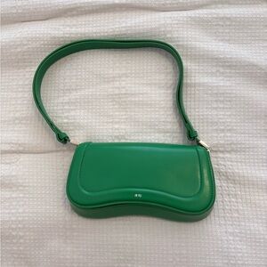 JW PEI Green Shoulder Bag Sleek Minimalist Design